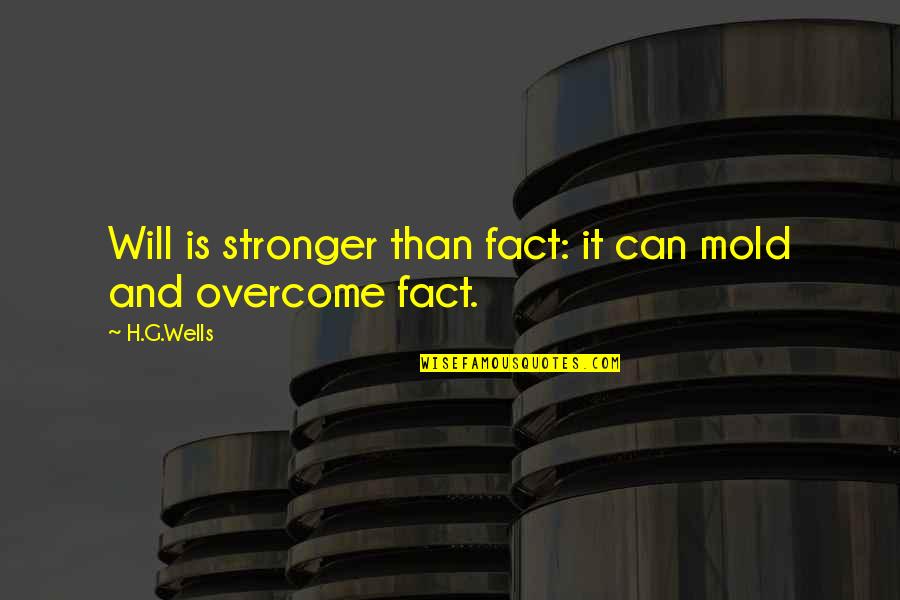 Verbal Abuse Inspirational Quotes By H.G.Wells: Will is stronger than fact: it can mold