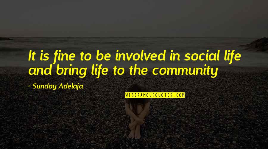 Verberckmoes Riemst Quotes By Sunday Adelaja: It is fine to be involved in social