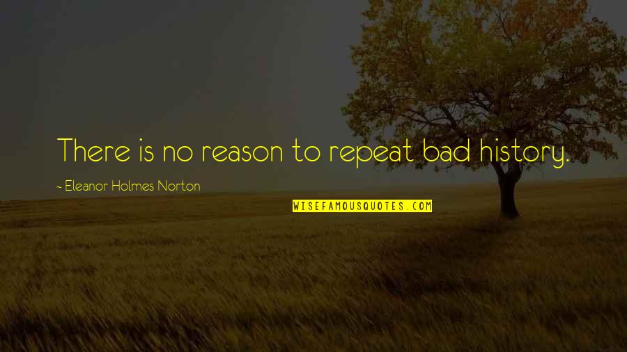 Verbinum Quotes By Eleanor Holmes Norton: There is no reason to repeat bad history.