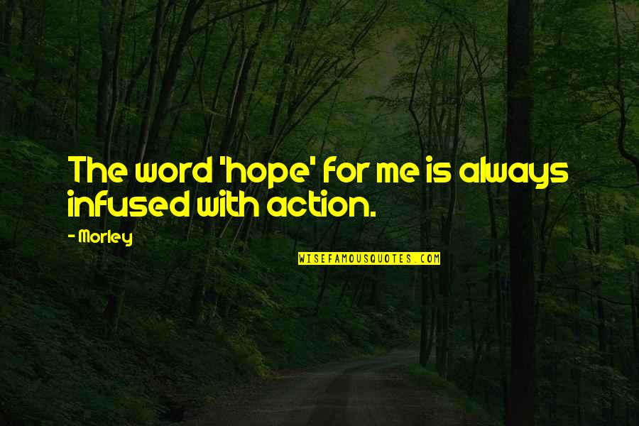 Verbs Before Quotes By Morley: The word 'hope' for me is always infused
