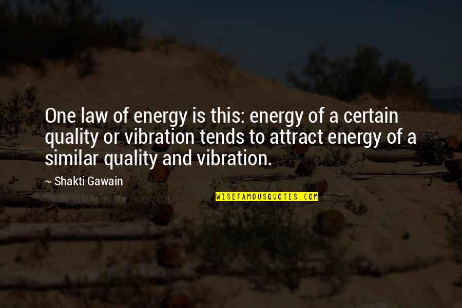 Verdammt Wir Quotes By Shakti Gawain: One law of energy is this: energy of Verdammt Wir Quotes By Shakti Gawain: One law of energy is this: energy of