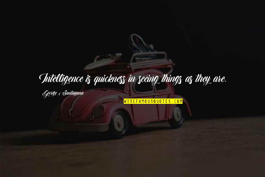 Verdauungsprobleme Quotes By George Santayana: Intelligence is quickness in seeing things as they