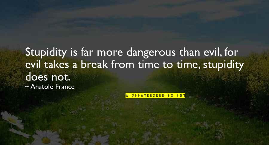 Verderben Konjugation Quotes By Anatole France: Stupidity is far more dangerous than evil, for