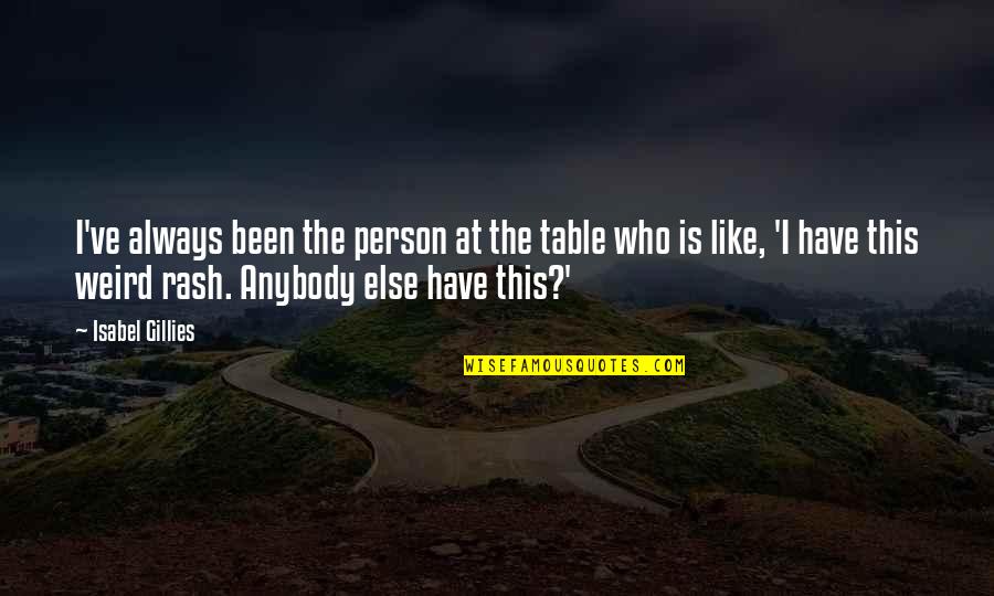 Verdopolis Quotes By Isabel Gillies: I've always been the person at the table Verdopolis Quotes By Isabel Gillies: I've always been the person at the table