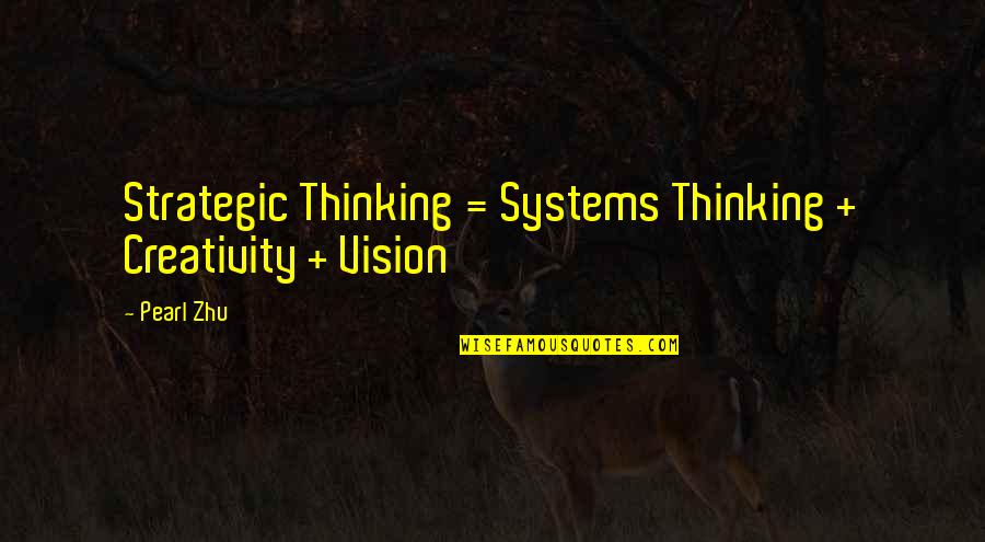 Vereecke Maldegem Quotes By Pearl Zhu: Strategic Thinking = Systems Thinking + Creativity +