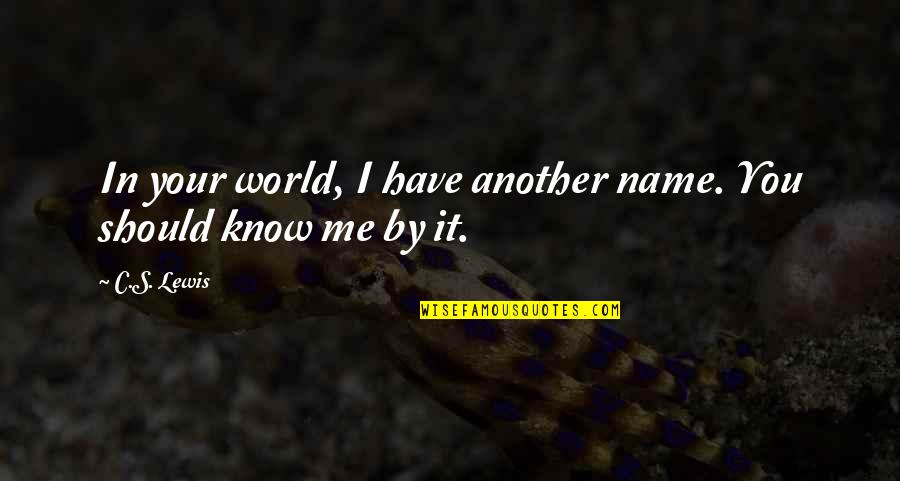 Verger Delporte Quotes By C.S. Lewis: In your world, I have another name. You