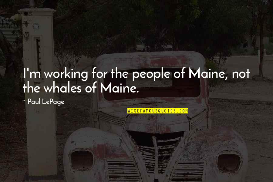 Vergewaltigung Im Quotes By Paul LePage: I'm working for the people of Maine, not