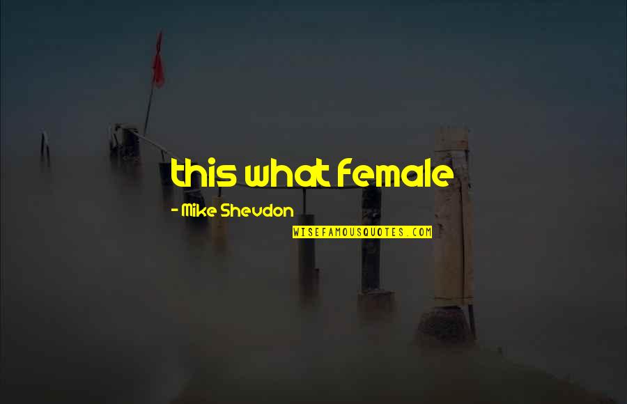 Veridical Paradox Quotes By Mike Shevdon: this what female