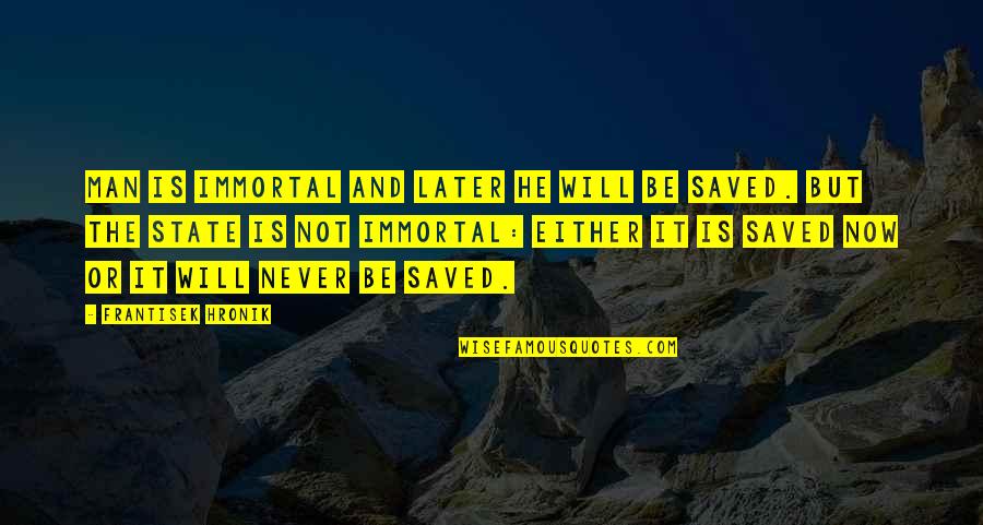 Verispan Llc Quotes By Frantisek Hronik: Man is immortal and later he will be Verispan Llc Quotes By Frantisek Hronik: Man is immortal and later he will be