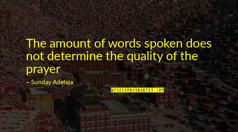 Verl Ngerntidlor Quotes By Sunday Adelaja: The amount of words spoken does not determine