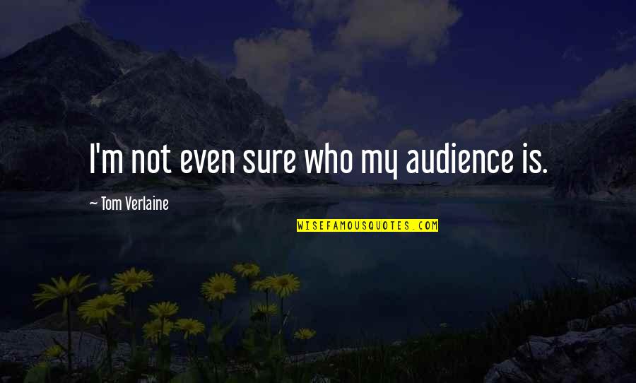 Verlaine Quotes By Tom Verlaine: I'm not even sure who my audience is.