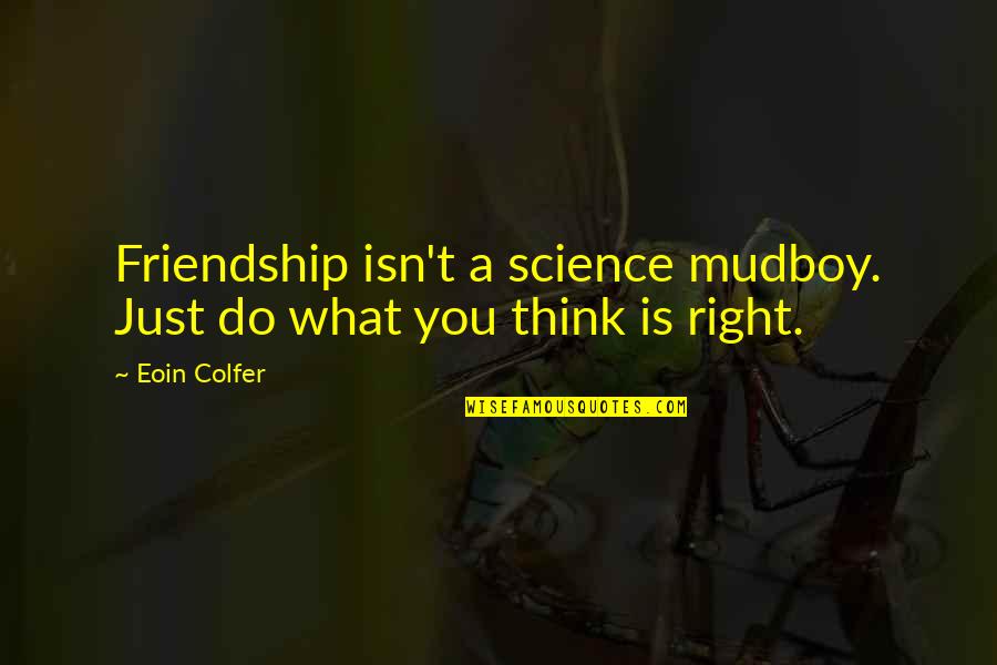 Vermedim Quotes By Eoin Colfer: Friendship isn't a science mudboy. Just do what