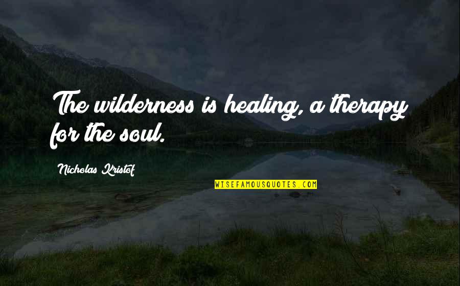 Vermehren Geissblatt Quotes By Nicholas Kristof: The wilderness is healing, a therapy for the