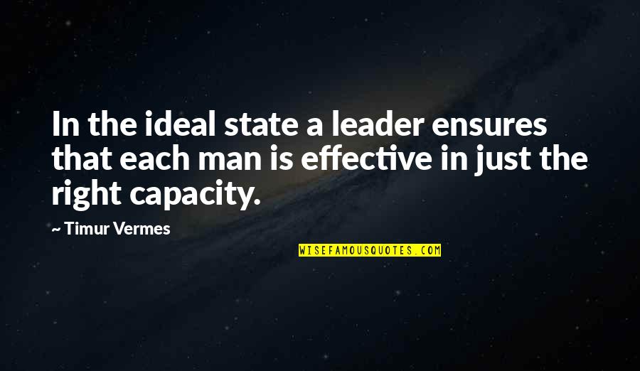 Vermes Quotes By Timur Vermes: In the ideal state a leader ensures that Vermes Quotes By Timur Vermes: In the ideal state a leader ensures that