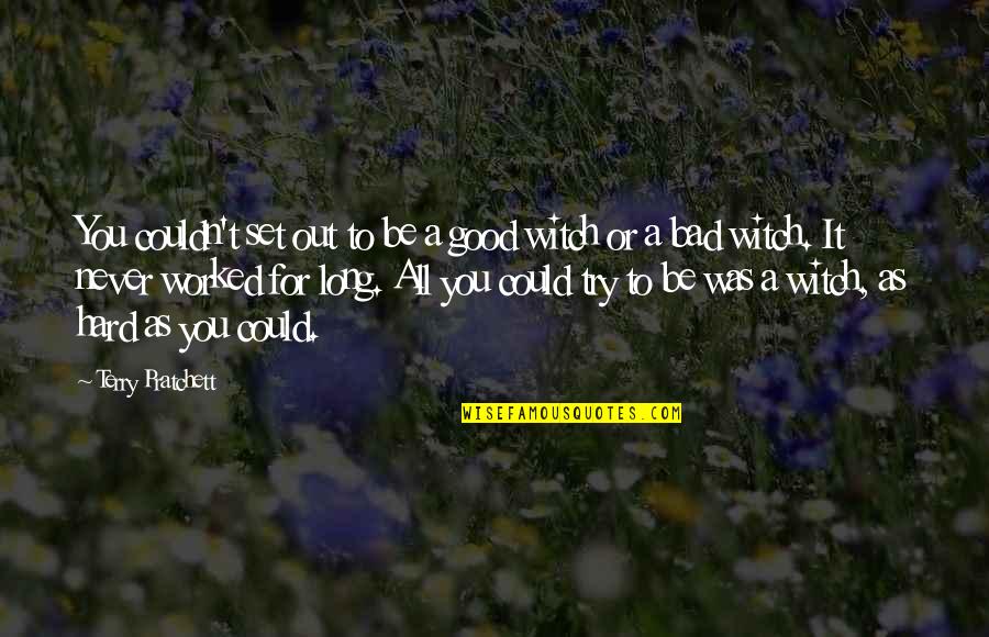 Vermoeden Seksueel Quotes By Terry Pratchett: You couldn't set out to be a good