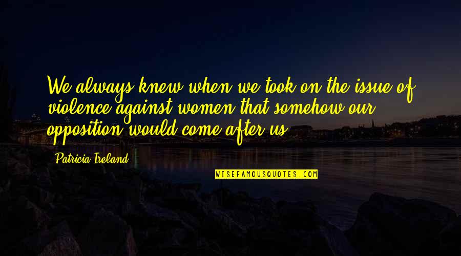 Vernacularly Fastened Quotes By Patricia Ireland: We always knew when we took on the Vernacularly Fastened Quotes By Patricia Ireland: We always knew when we took on the
