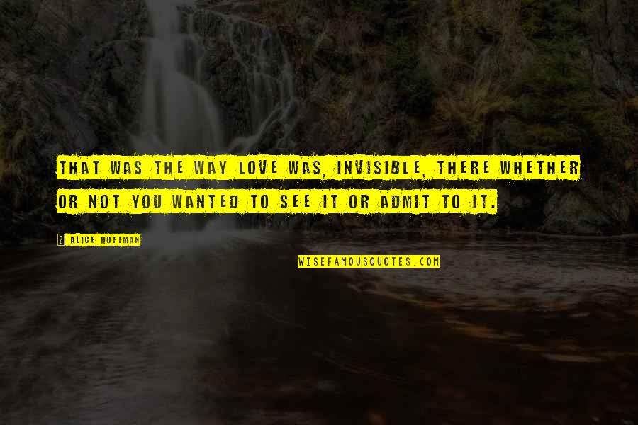 Verrastro Naugatuck Quotes By Alice Hoffman: That was the way love was, invisible, there Verrastro Naugatuck Quotes By Alice Hoffman: That was the way love was, invisible, there