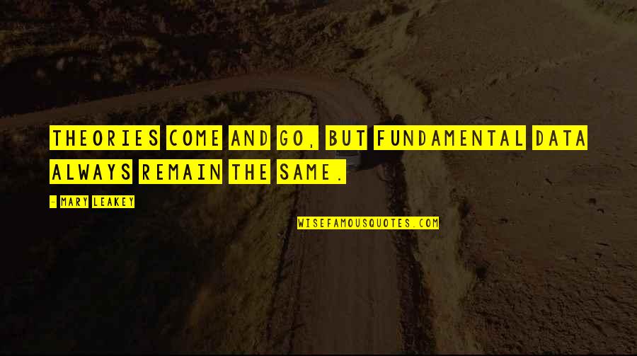 Versant Supply Chain Quotes By Mary Leakey: Theories come and go, but fundamental data always