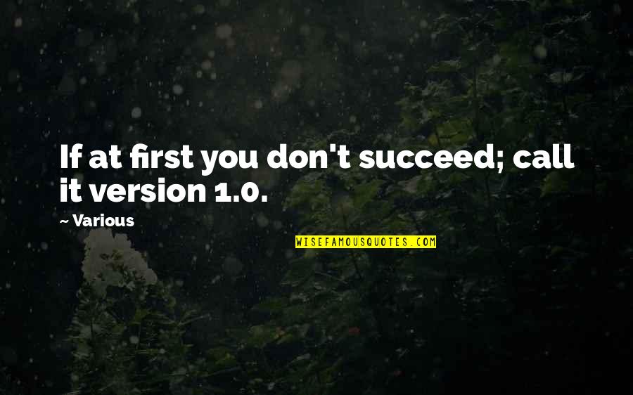 Version 1 Quotes By Various: If at first you don't succeed; call it