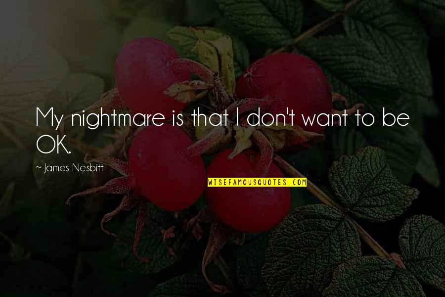 Verspielte N Chte Quotes By James Nesbitt: My nightmare is that I don't want to