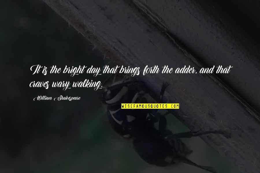 Verstecken Quotes By William Shakespeare: It is the bright day that brings forth Verstecken Quotes By William Shakespeare: It is the bright day that brings forth