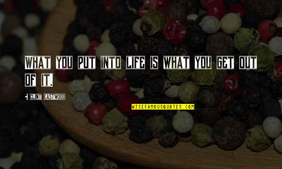 Versteegen Hearse Quotes By Clint Eastwood: What you put into life is what you Versteegen Hearse Quotes By Clint Eastwood: What you put into life is what you