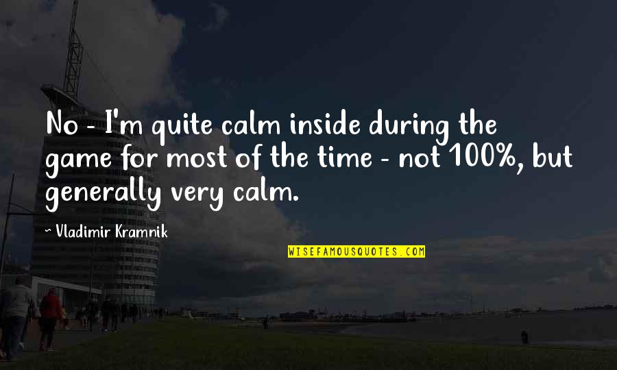 Verstrichen Quotes By Vladimir Kramnik: No - I'm quite calm inside during the
