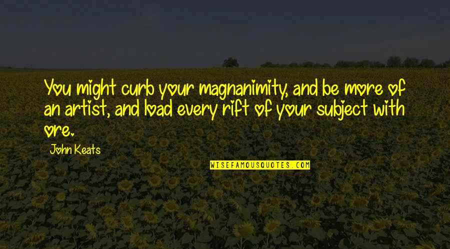 Vertellen In Het Quotes By John Keats: You might curb your magnanimity, and be more Vertellen In Het Quotes By John Keats: You might curb your magnanimity, and be more