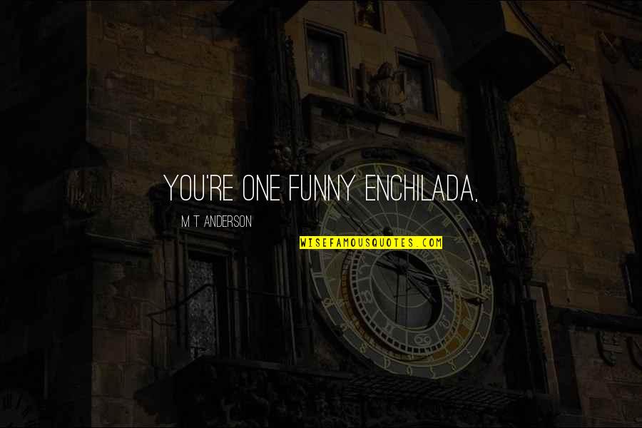 Verter Quotes By M T Anderson: You're one funny enchilada, Verter Quotes By M T Anderson: You're one funny enchilada,