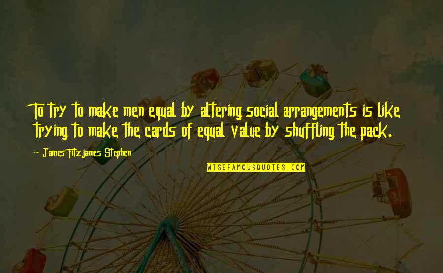 Vertical Japanese Quotes By James Fitzjames Stephen: To try to make men equal by altering