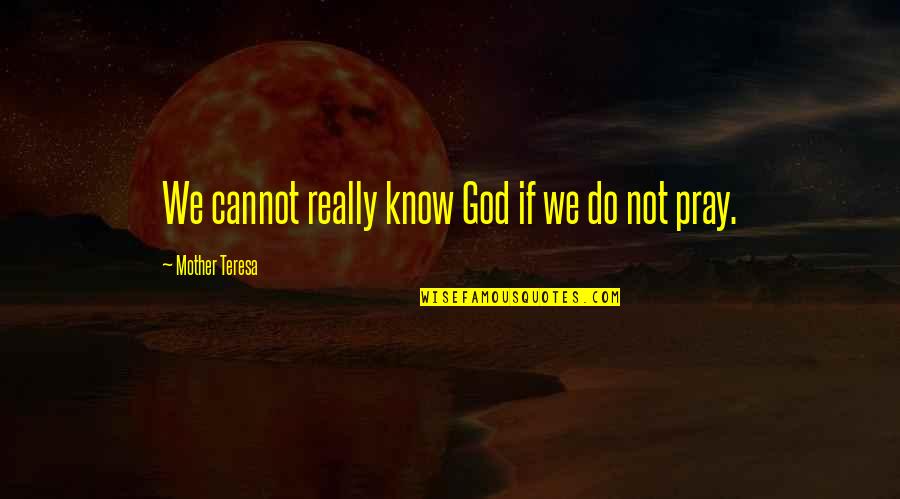 Vertige De Lamour Quotes By Mother Teresa: We cannot really know God if we do