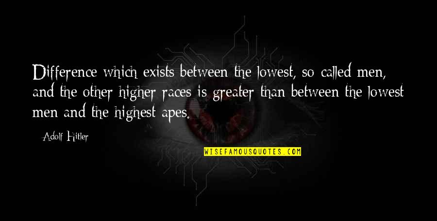Vertigos Remedios Quotes By Adolf Hitler: Difference which exists between the lowest, so-called men,