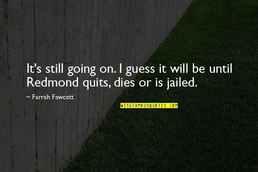 Vertrouwen Geschonden Quotes By Farrah Fawcett: It's still going on. I guess it will