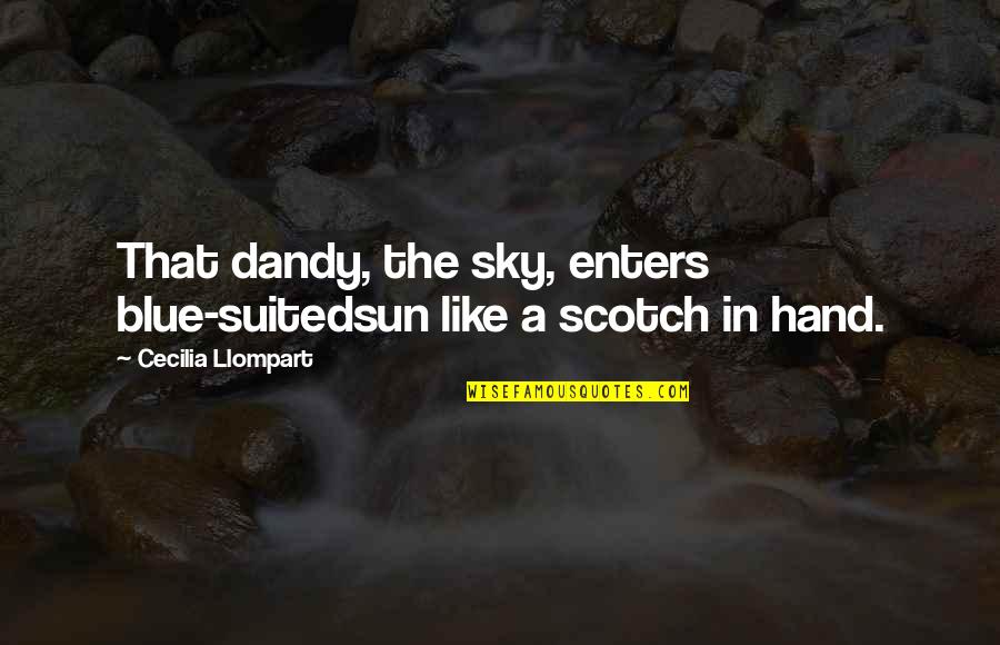 Verum Technical Quotes By Cecilia Llompart: That dandy, the sky, enters blue-suitedsun like a