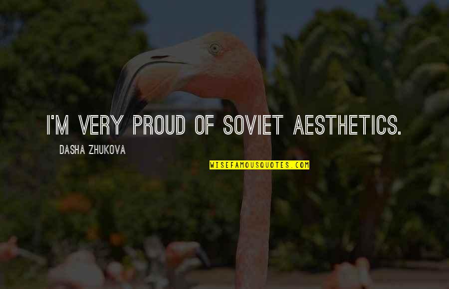 Very Aesthetic Quotes By Dasha Zhukova: I'm very proud of Soviet aesthetics.