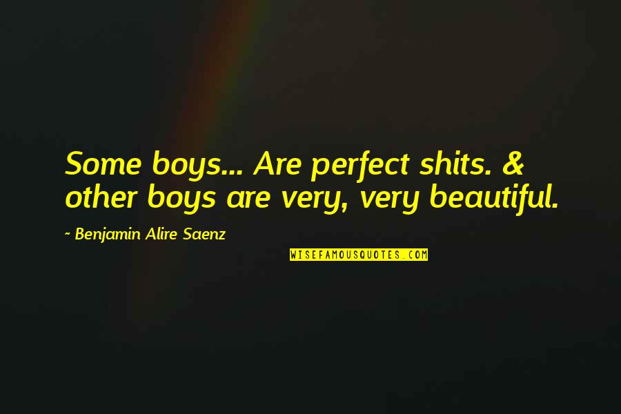 Very Beautiful Quotes By Benjamin Alire Saenz: Some boys... Are perfect shits. & other boys Very Beautiful Quotes By Benjamin Alire Saenz: Some boys... Are perfect shits. & other boys