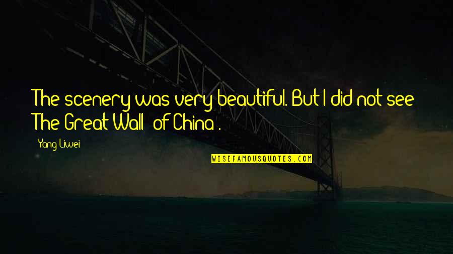 Very Beautiful Quotes By Yang Liwei: The scenery was very beautiful. But I did