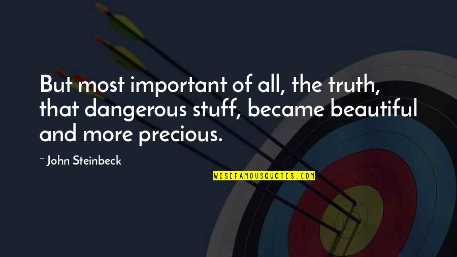 Very Deep Philosophical Quotes By John Steinbeck: But most important of all, the truth, that