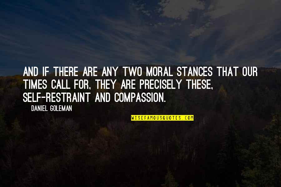 Very Deeply Hurt Quotes By Daniel Goleman: And if there are any two moral stances