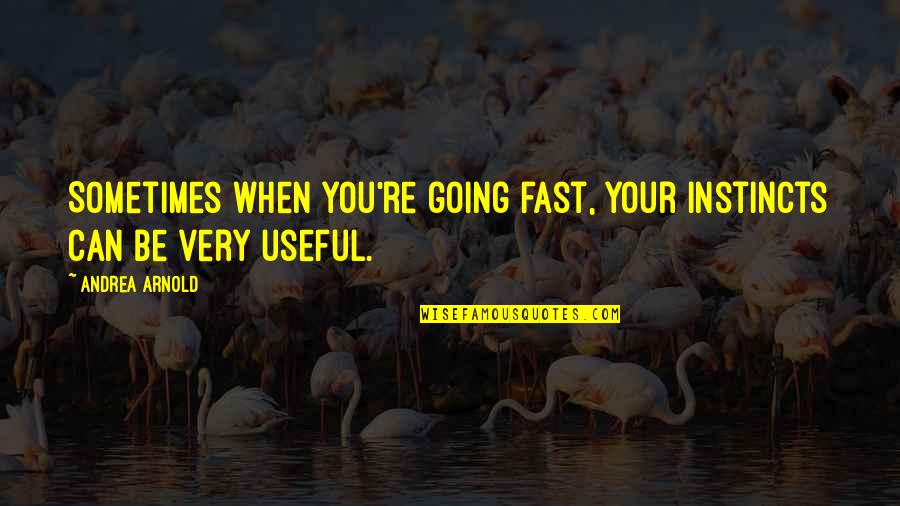 Very Fast Quotes By Andrea Arnold: Sometimes when you're going fast, your instincts can