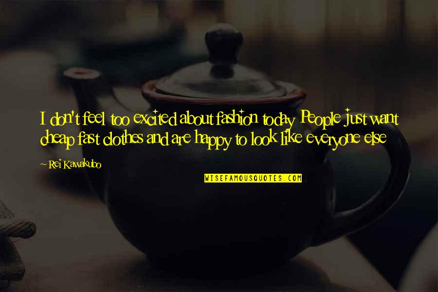 Very Happy Today Quotes By Rei Kawakubo: I don't feel too excited about fashion today