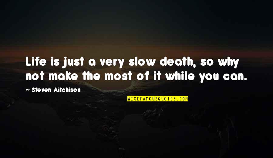 Very Inspirational Quotes By Steven Aitchison: Life is just a very slow death, so