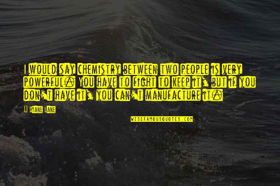 Very Powerful Quotes By Diane Lane: I would say chemistry between two people is