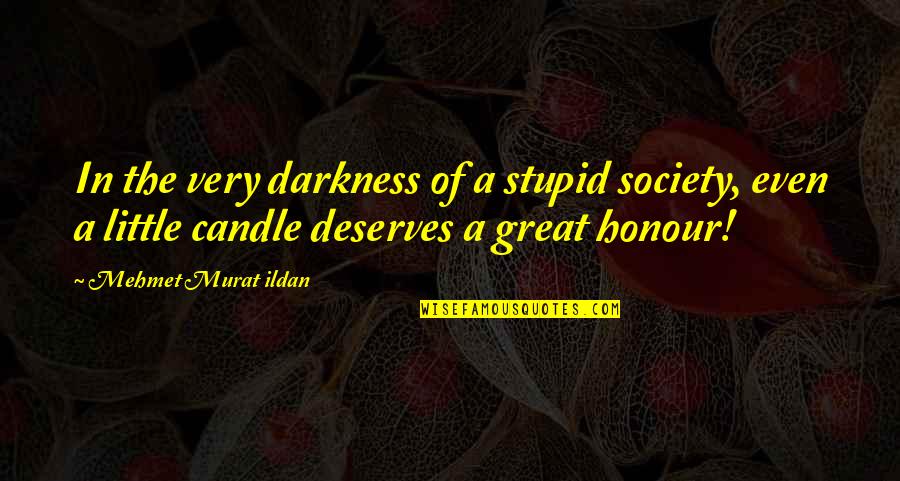 Very Stupid Quotes By Mehmet Murat Ildan: In the very darkness of a stupid society,