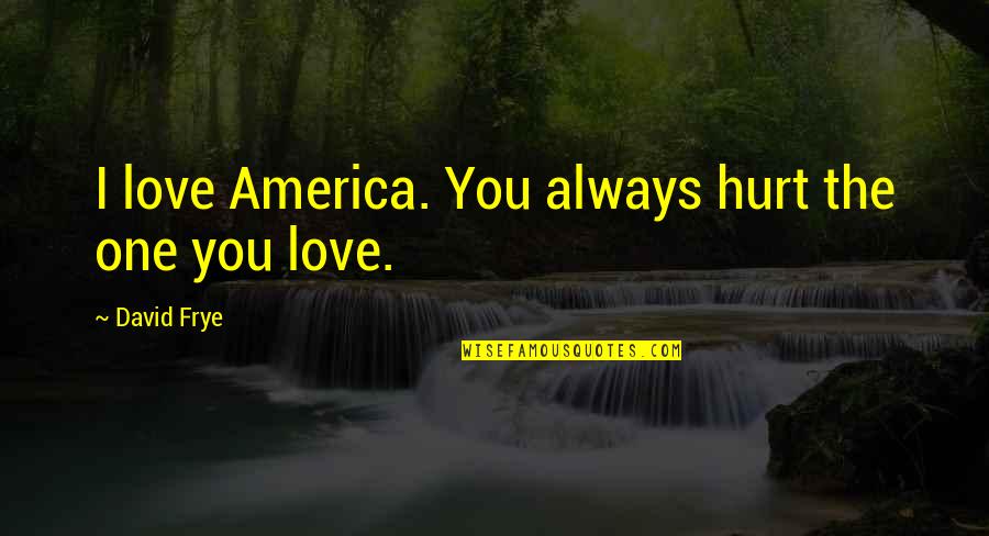 Vescica Dogs Quotes By David Frye: I love America. You always hurt the one