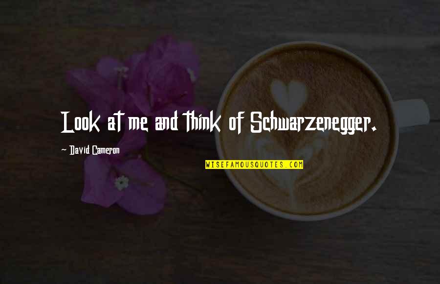 Vescovi Tennessee Quotes By David Cameron: Look at me and think of Schwarzenegger. Vescovi Tennessee Quotes By David Cameron: Look at me and think of Schwarzenegger.