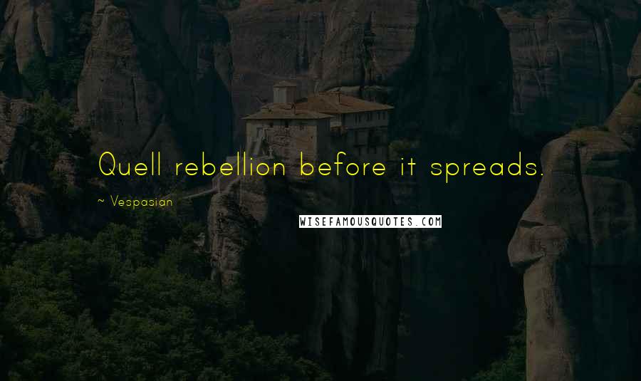 Vespasian quotes: Quell rebellion before it spreads.