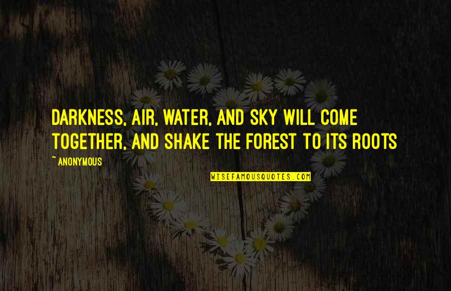 Vesterinen Yhtyeineen Quotes By Anonymous: Darkness, air, water, and sky will come together,