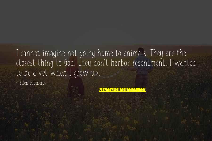 Vet Pet Quotes By Ellen DeGeneres: I cannot imagine not going home to animals.