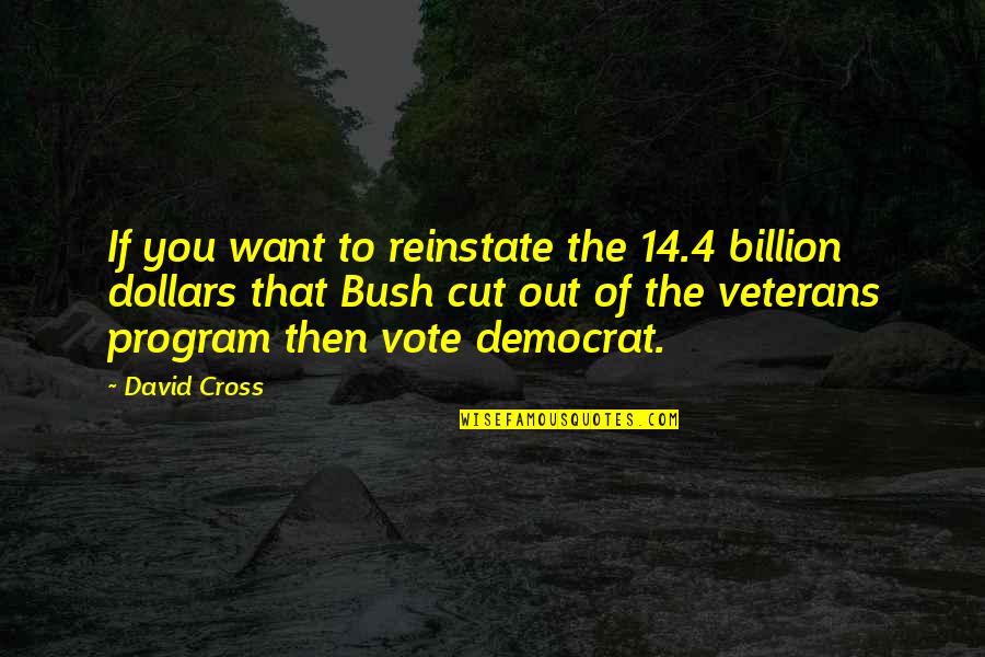 Veterans Quotes By David Cross: If you want to reinstate the 14.4 billion